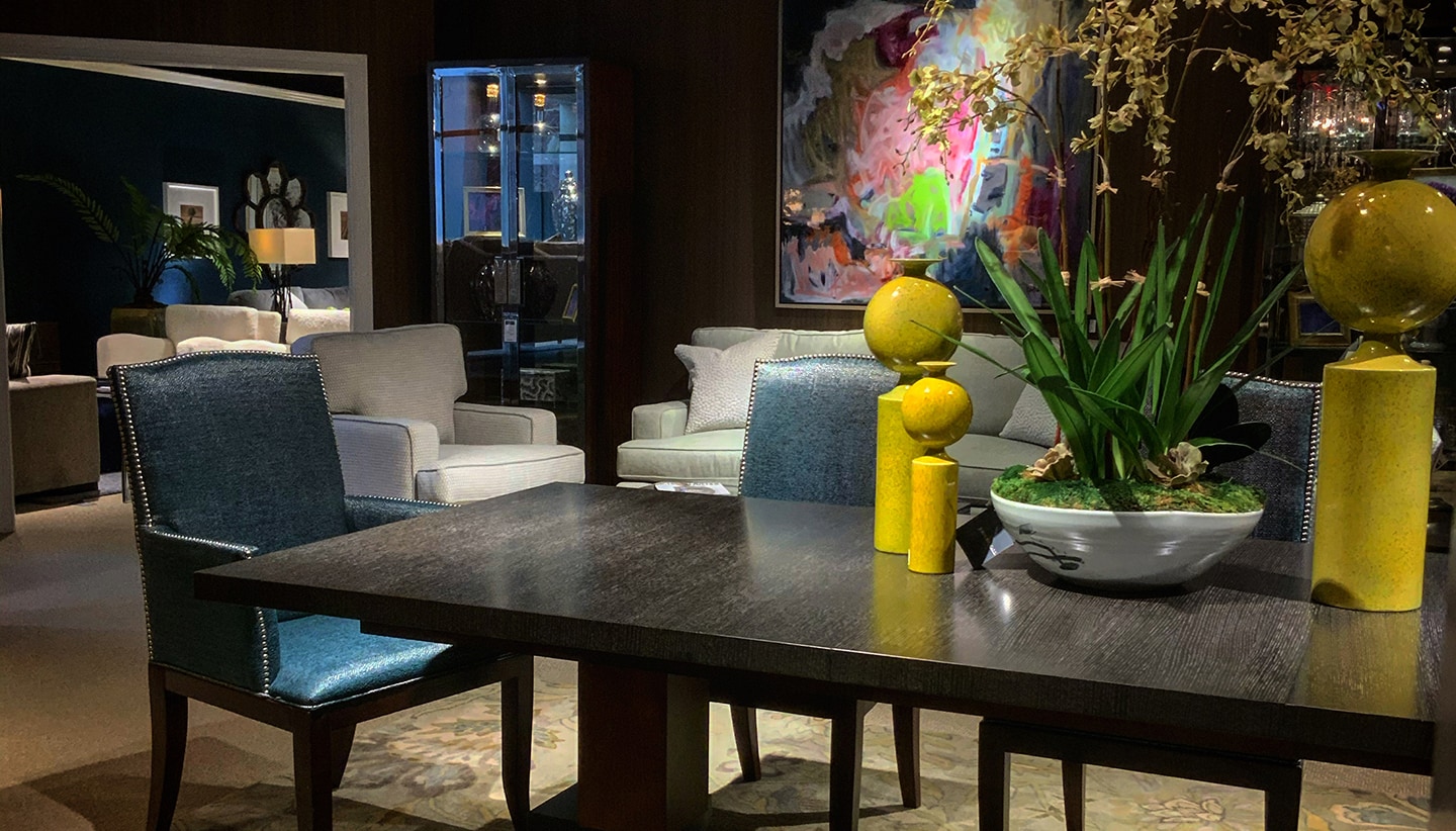 Assorted furniture in the Britt Carter Showroom in Lake Forest, IL